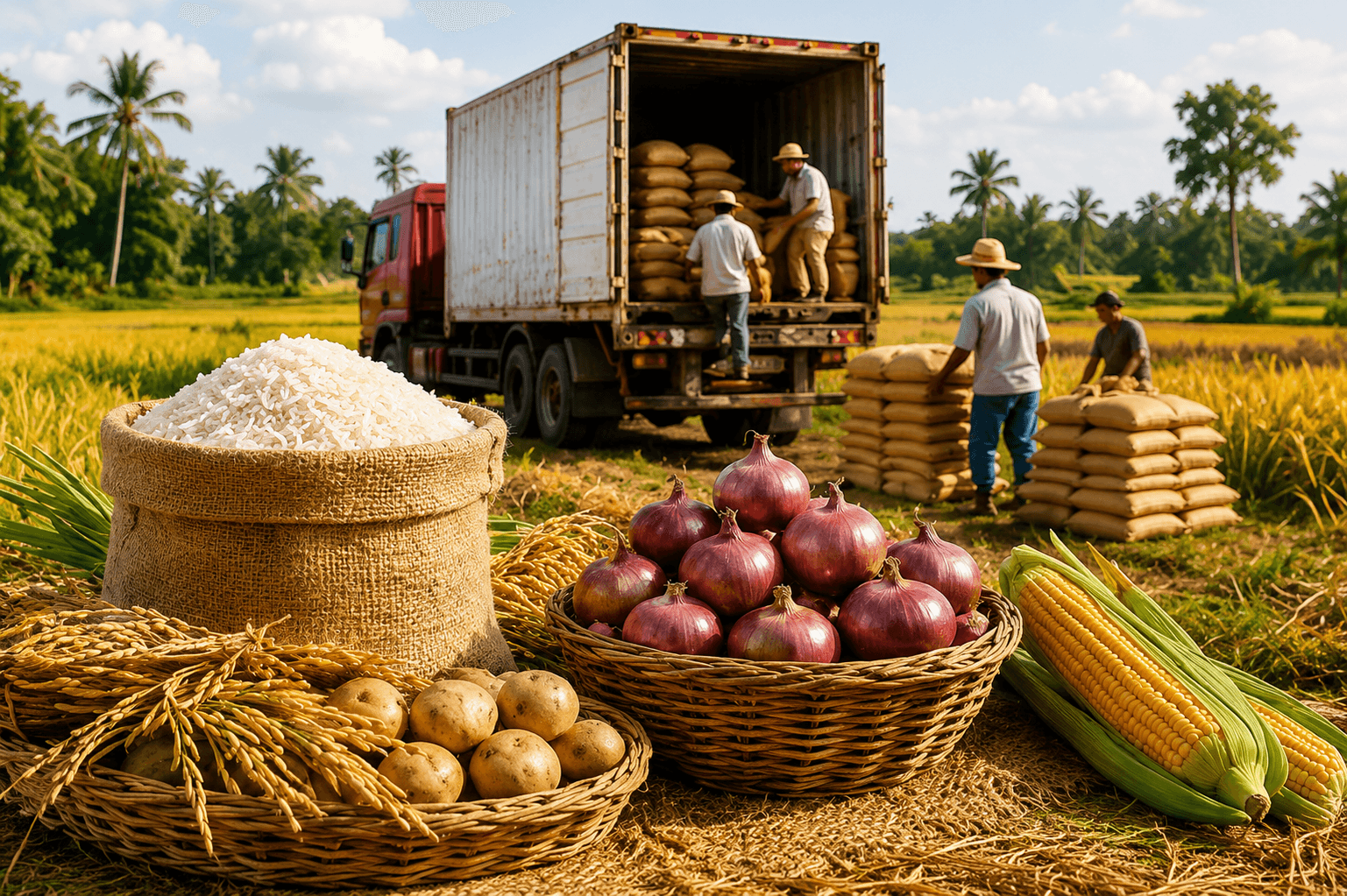 Farm produce being prepared for export